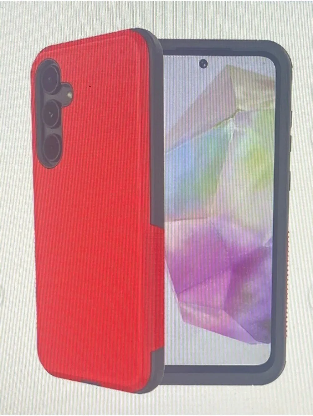 Onn Case for Samsung Galaxy A35 5G Red/Gray